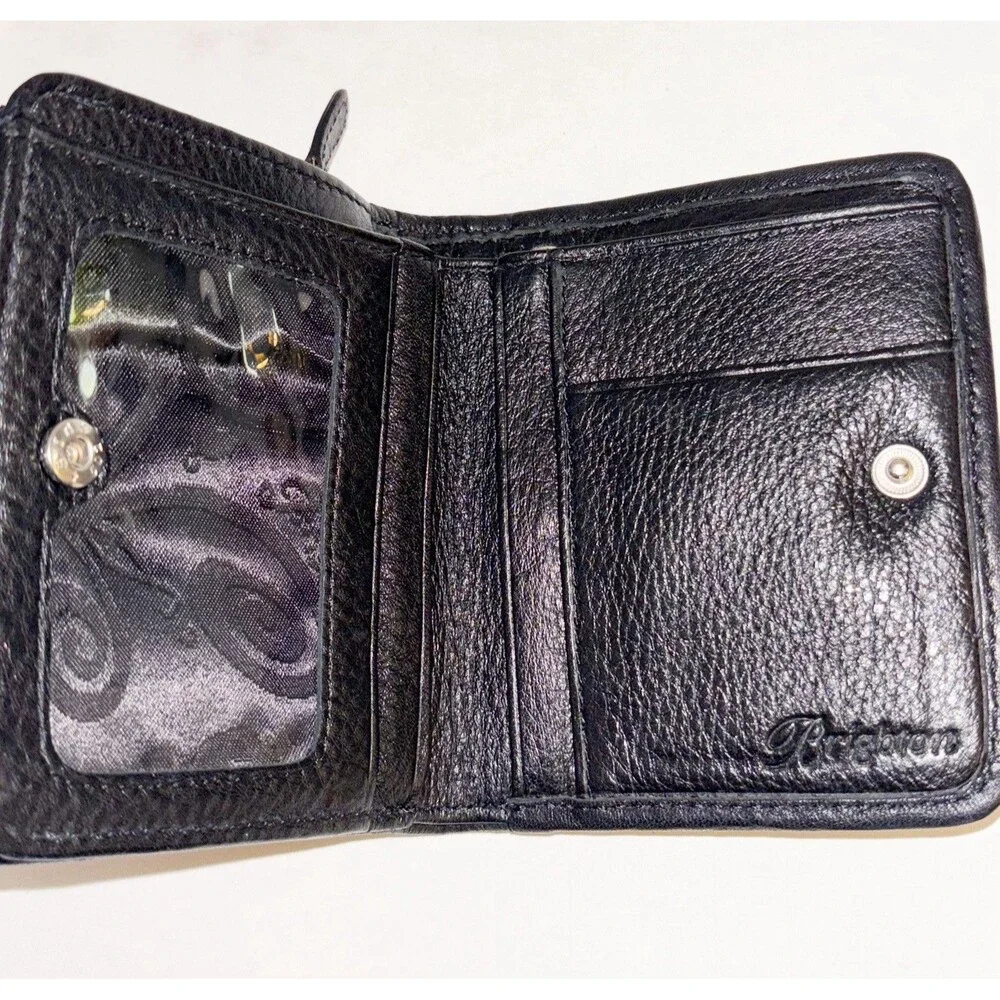 Brighton Black and Brown Croc Bi Fold Leather Wallet